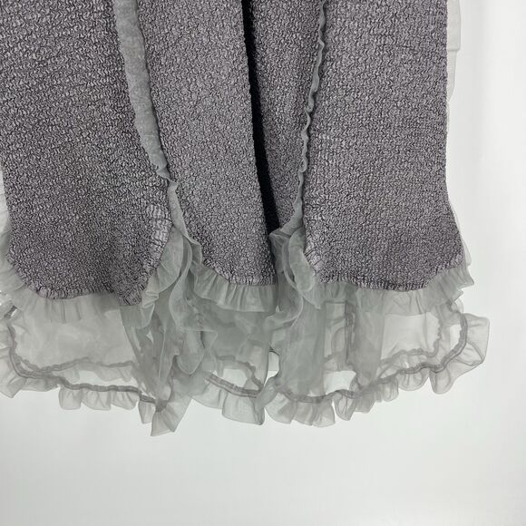 Y2K Lucy's Silk Cardigan Size Large Maxi Duster Goth Ruffle Witchy Whimsigoth - Picture 10 of 10